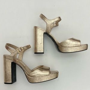 Gold Zara Chunky Heels